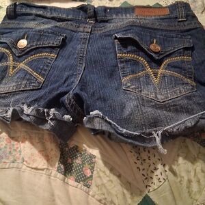 Vigold Distressed vintage  Dark Blue Denim Shorts with Frayed Hem Sz. 9/10